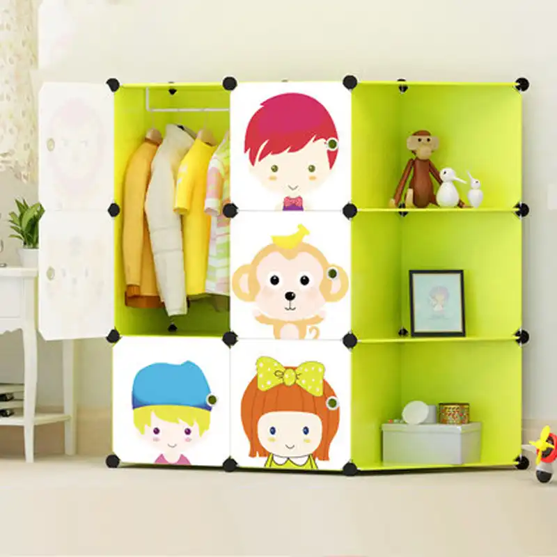 2019 New Children S Cartoon Plastic Assembly Simple Wardrobe