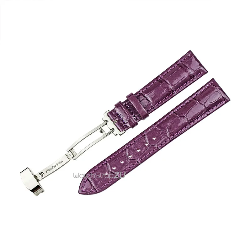 Purple Pink Crocodile Grain Leather Watch Band Strap Wristwatch Stainless Steel Silver Deployment Clasp 18mm 20mm 22mm
Purple Pink Crocodile Grain Leather Watch Band Strap Wristwatch Stainless Steel Silver Deployment Clasp 18mm 20mm 22mm