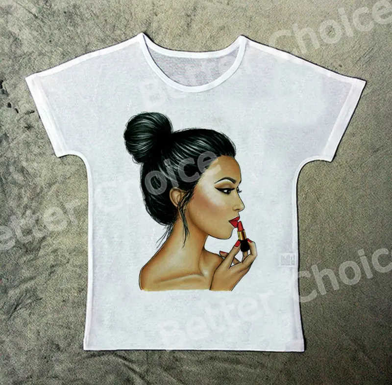 Track Ship+New Vintage Retro T-shirt Top Tee Chocolate Brown Skin Girl Make Up Face with Red Lipstick 1182
Track Ship+New Vintage Retro T-shirt Top Tee Chocolate Brown Skin Girl Make Up Face with Red Lipstick 1182