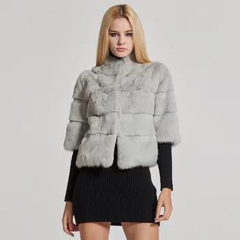 Women's Short Real Rabbit Fur Coat Winter Fashion Warm Jacket Half Sleeve Turn-down Stand-up Collar Fur Story 17110A
Women's Short Real Rabbit Fur Coat Winter Fashion Warm Jacket Half Sleeve Turn-down Stand-up Collar Fur Story 17110A