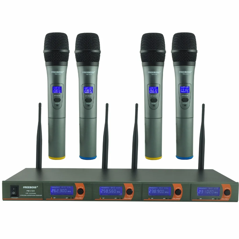 4 Way 4 Channels 4 Handhelds for Karaoke KTV Party Dynamic Mic Church Microphone VHF Wireless Microphone
4 Way 4 Channels 4 Handhelds for Karaoke KTV Party Dynamic Mic Church Microphone VHF Wireless Microphone