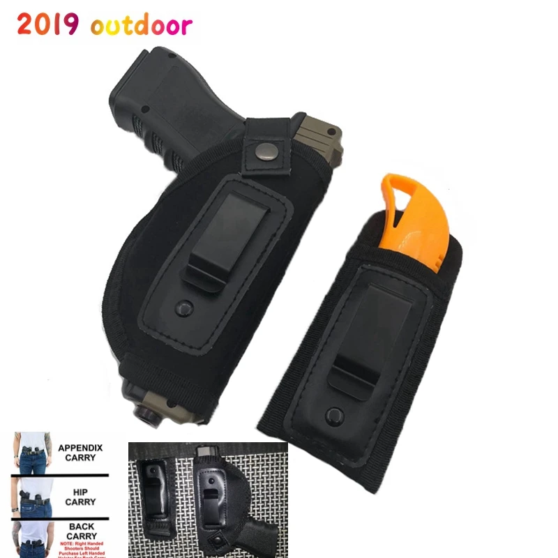 Waistband Handgun/Pistol Holster With Pouch Bundle Gun For Concealed Carry Fits: S&W M&P Shield Glock 17/19/23/26/27/42/43
Waistband Handgun/Pistol Holster With Pouch Bundle Gun For Concealed Carry Fits: S&W M&P Shield Glock 17/19/23/26/27/42/43