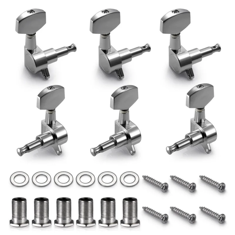 6 Pieces Silver Acoustic Guitar Machine Heads Knobs Guitar String Tuning Peg Tuner(3 for Left + 3 for Right)
6 Pieces Silver Acoustic Guitar Machine Heads Knobs Guitar String Tuning Peg Tuner(3 for Left + 3 for Right)