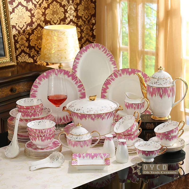 Porcelain dinnerware set bone china pink flower design outline in gold 43pcs 58pcs dinnerware sets housewarming wedding gifts
Porcelain dinnerware set bone china pink flower design outline in gold 43pcs 58pcs dinnerware sets housewarming wedding gifts