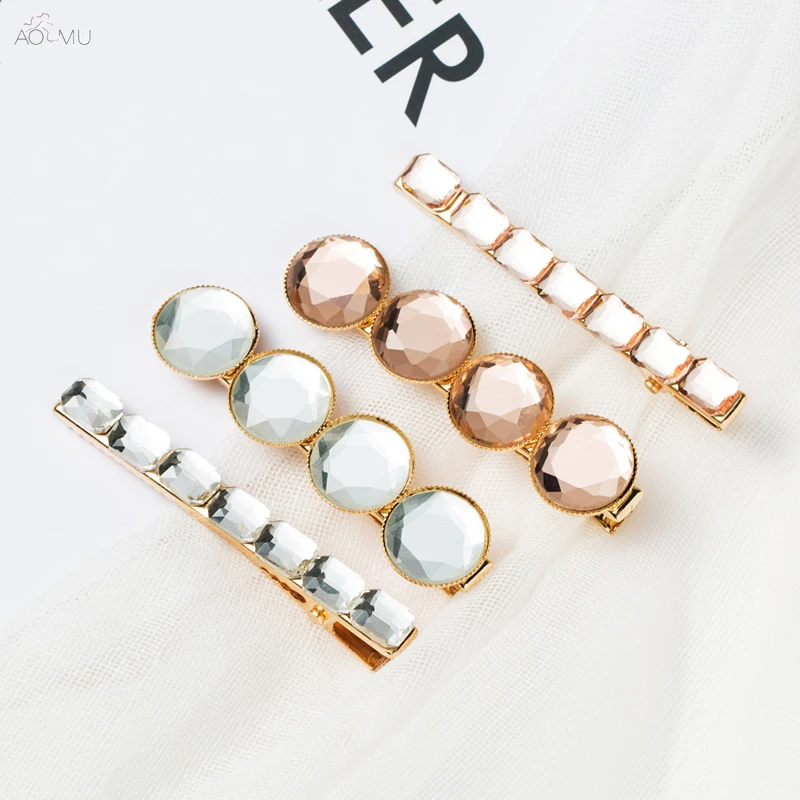 AOMU 2Pcs Trendy Sweet Crystal Rhinestones Hair Clips Women Hair Pins Barrette Geometric Round Hairgrip Hair Accessories Jewelry
AOMU 2Pcs Trendy Sweet Crystal Rhinestones Hair Clips Women Hair Pins Barrette Geometric Round Hairgrip Hair Accessories Jewelry