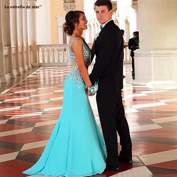Couples Fashion Prom Dresses 2019 Turquoise Chiffon Beaded Crystals V-neckline Long Floor Length Formal African Evening Party
Couples Fashion Prom Dresses 2019 Turquoise Chiffon Beaded Crystals V-neckline Long Floor Length Formal African Evening Party