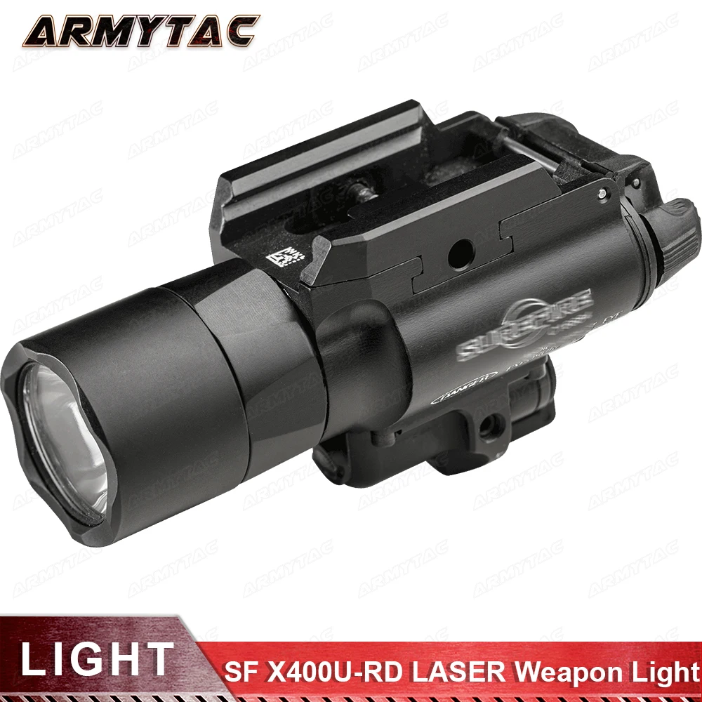 ArmyTac X400U-A-RD WeaponLight X400 ULTRA - RED LASER High Output LED Flashlight Tactical Light for Handgun or Long Gun Hunting
ArmyTac X400U-A-RD WeaponLight X400 ULTRA - RED LASER High Output LED Flashlight Tactical Light for Handgun or Long Gun Hunting