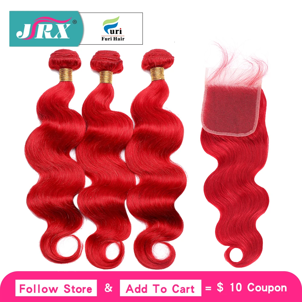 JRX Hair Red Body Wave Colored Bundles with Closure Human Hair Brazilian Full Red 3 Bundles with Closure Non-Remy Hair Extension
JRX Hair Red Body Wave Colored Bundles with Closure Human Hair Brazilian Full Red 3 Bundles with Closure Non-Remy Hair Extension