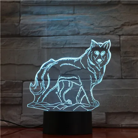 3D лампа в виде волка, животного, USB, ночной светодиодный RGB-светильник, светящаяся настольная лампа, подарок для детей на день рождения и Рождество, домашний декоративный светильник AS1644
3D лампа в виде волка, животного, USB, ночной светодиодный RGB-светильник, светящаяся настольная лампа, подарок для детей на день рождения и Рождество, домашний декоративный светильник AS1644