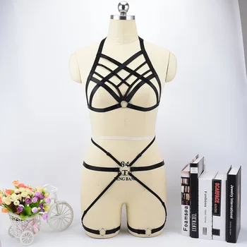 Women Fetish Body Harness Rave Wear Polyester Bodysuit Adjustable Body Cage Black Cupless Bralette Goth Bottom Panties Garters
Women Fetish Body Harness Rave Wear Polyester Bodysuit Adjustable Body Cage Black Cupless Bralette Goth Bottom Panties Garters
