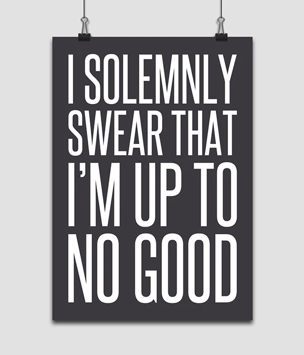 Typographic Print Harry Potter Typography Film Art I Solemnly Swear That I'm Up To No Good Movie Poster Children's Room Boys Art
Typographic Print Harry Potter Typography Film Art I Solemnly Swear That I'm Up To No Good Movie Poster Children's Room Boys Art