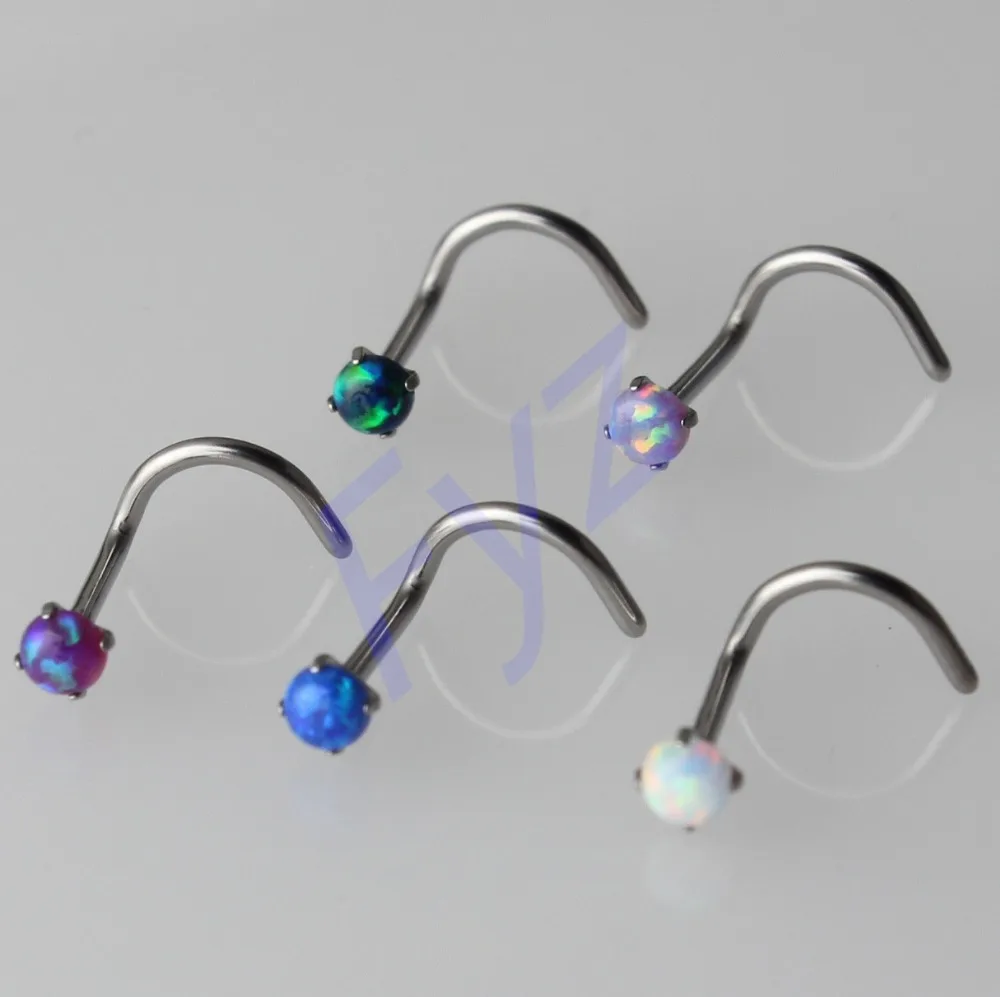 High Polishing Titanium G23 Mix 5 Color 2.5mm Opal Nose Twist Screw Ring 20g Nose Stud Piercing Body Jewelry
High Polishing Titanium G23 Mix 5 Color 2.5mm Opal Nose Twist Screw Ring 20g Nose Stud Piercing Body Jewelry