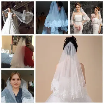 Bridal Veil Short Lace Appliqued Edge Tulle Bridal Veil Layer 150 CM Elbow Length Wedding Accessories 2019 A30
Bridal Veil Short Lace Appliqued Edge Tulle Bridal Veil Layer 150 CM Elbow Length Wedding Accessories 2019 A30