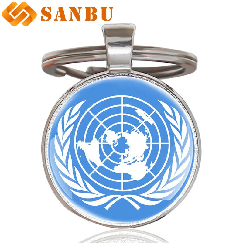Silver Fashion United Nations Logo Pendant Key Chains Men Women Fashion Glass Key Rings Jewelry Gifts
Silver Fashion United Nations Logo Pendant Key Chains Men Women Fashion Glass Key Rings Jewelry Gifts