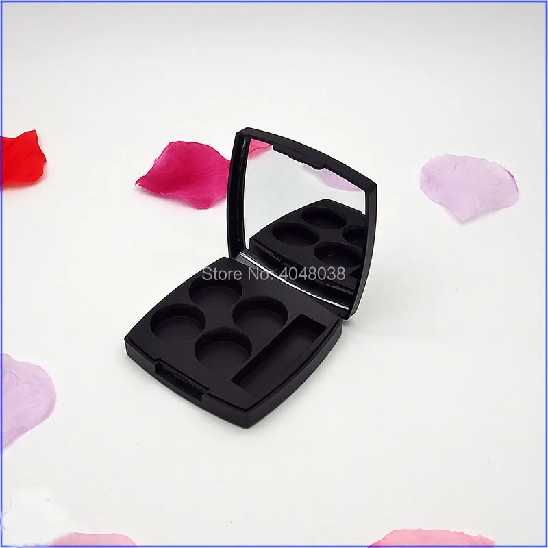 Lip Stick Compact Empty DIY Eye Shadow Packing box Matter Black 4 Grids Lipstick Palette Dia, 20 mm Cosmetic Container 30 pcs