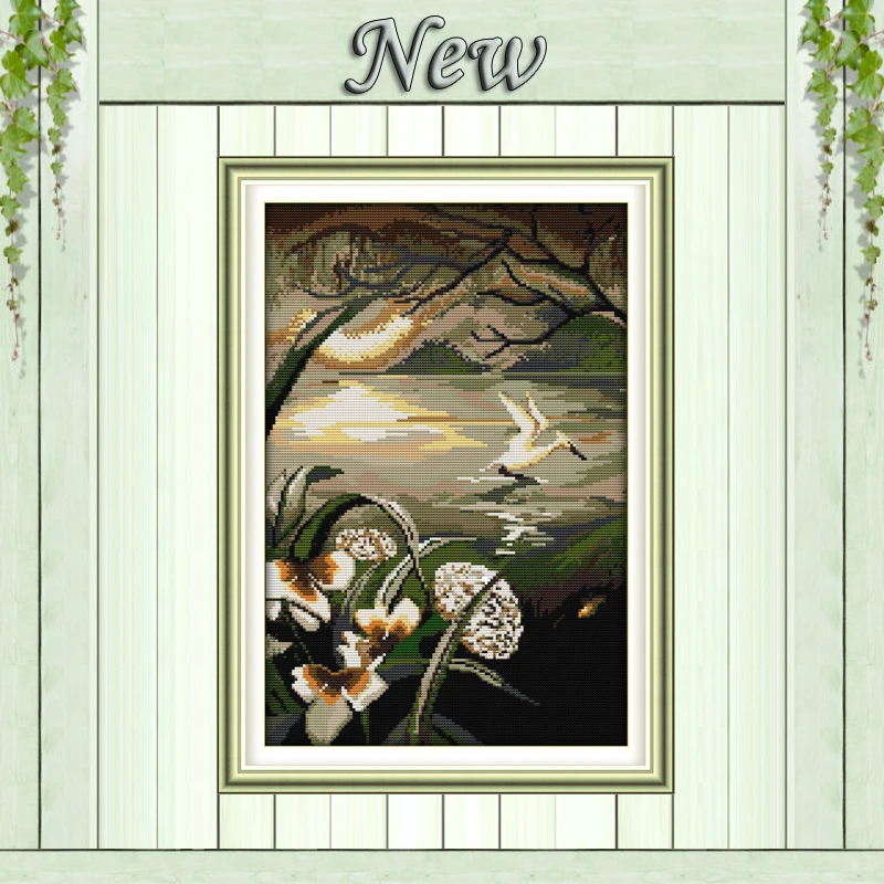 Moonlight over the Lotus Pond Scenery Painting 11CT Counted print on Canvas DMC 14CT Cross Stitch Embroidery kits Needlework Set
Moonlight over the Lotus Pond Scenery Painting 11CT Counted print on Canvas DMC 14CT Cross Stitch Embroidery kits Needlework Set