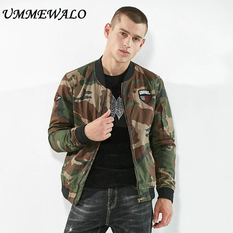 UMMEWALO Military Bomber Jacket Mens Camouflage Jackets Parkas Spring Autumn Men Stand Collar Flight Jacket Casual Coat Outwear
UMMEWALO Military Bomber Jacket Mens Camouflage Jackets Parkas Spring Autumn Men Stand Collar Flight Jacket Casual Coat Outwear