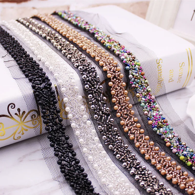 1Yard 1.5cm Pearl Beaded Handmade Lace Trim Wedding Dress Belt Sash Mesh Lace Ribbon Bridal Applique Fabric Sewing Craft
1Yard 1.5cm Pearl Beaded Handmade Lace Trim Wedding Dress Belt Sash Mesh Lace Ribbon Bridal Applique Fabric Sewing Craft