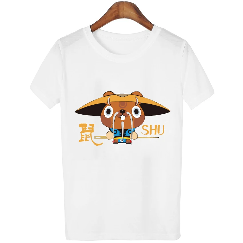 Harajuku мультфильм животных собака олень узор футболка Для женщин Повседневное