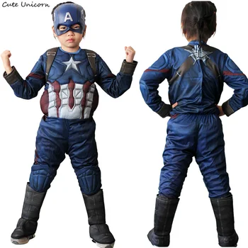 Superhero Captain America Halloween Costume for Kids Avengers Muscle Jumpsuits Mask Children Boys Clothes party Cosplay
Superhero Captain America Halloween Costume for Kids Avengers Muscle Jumpsuits Mask Children Boys Clothes party Cosplay