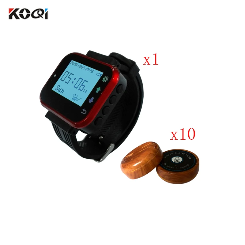 Wireless Customer Calling System Waiter Call To The Hospital Restaurant Wireless 1 Wristwatches + 10 Transmitter Buzzer Bell
Wireless Customer Calling System Waiter Call To The Hospital Restaurant Wireless 1 Wristwatches + 10 Transmitter Buzzer Bell