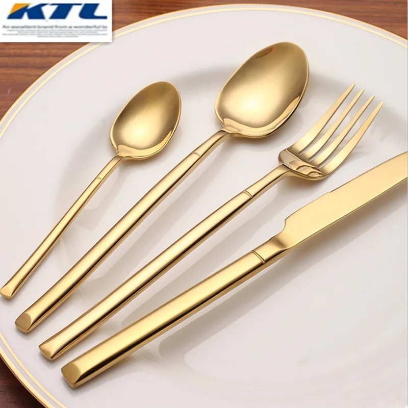 KTL 24 Pcs Golden Dinnerware Set Top Quality Stainless Steel 6 Dinner Knife and 6 Fork and 6 6 Teaspoon Golden Cutlery Set
KTL 24 Pcs Golden Dinnerware Set Top Quality Stainless Steel 6 Dinner Knife and 6 Fork and 6 6 Teaspoon Golden Cutlery Set