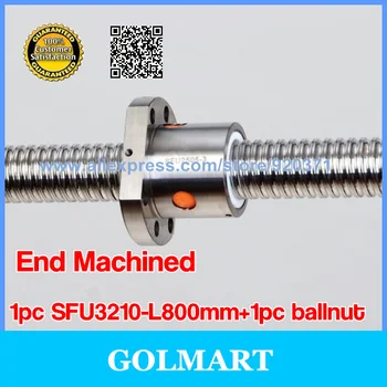 Ball lead screw set SFU3210 length 800 mm+ RM3210 Ball nut with standard end machining