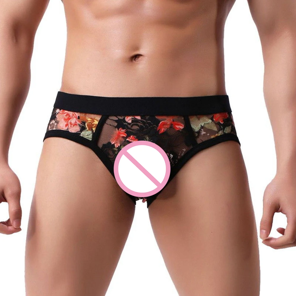 Lace Floral Print Underwear Men Mesh Breathable Sexy Briefs Shorts Transparent Gay Underpants Black White Europe Size XXL 2019
Lace Floral Print Underwear Men Mesh Breathable Sexy Briefs Shorts Transparent Gay Underpants Black White Europe Size XXL 2019
