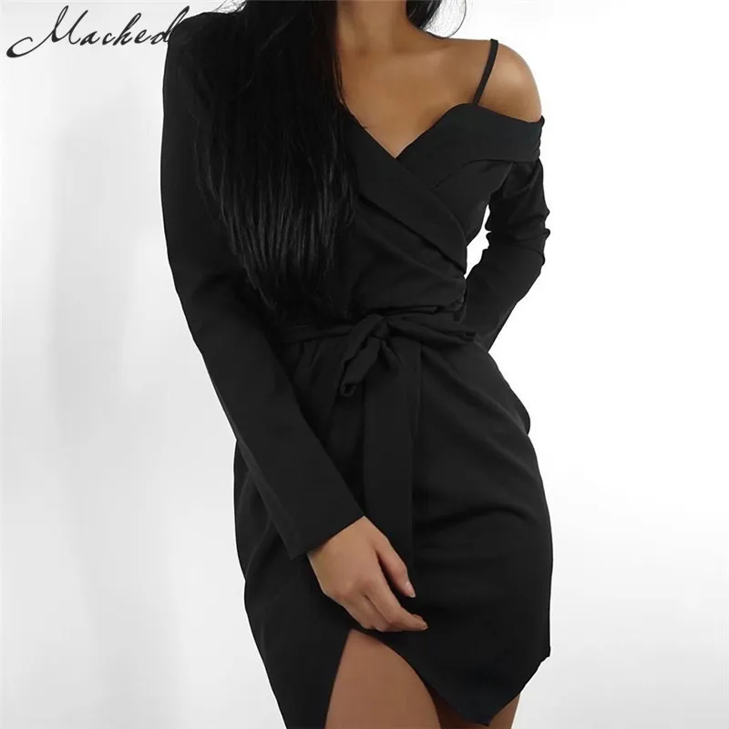 Macheda New Fashion Off Shoulder V-Neck Women Dress Long Sleeve Elegant Dress Bow Sashes Black Short Party Dress Vestidos
Macheda New Fashion Off Shoulder V-Neck Women Dress Long Sleeve Elegant Dress Bow Sashes Black Short Party Dress Vestidos