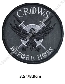 Nights Watch Crows Before Hoes Game Of Thrones iron on patches Embroidered TV Movie Film series Halloween Cosplay Costume badge
Nights Watch Crows Before Hoes Game Of Thrones iron on patches Embroidered TV Movie Film series Halloween Cosplay Costume badge