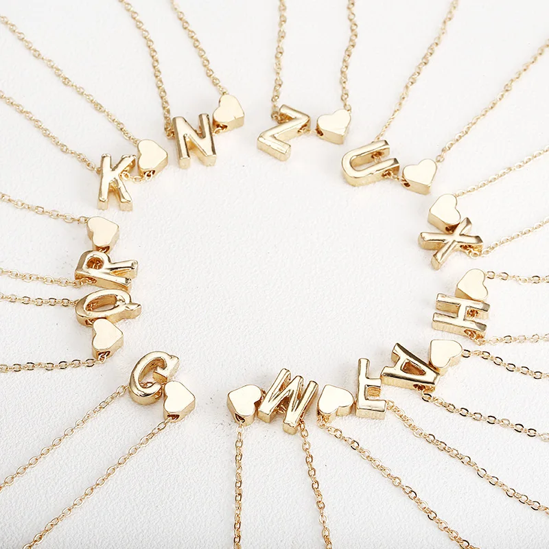 2018 Europe America Fashion Simple Metal 26 English Letter Love Heart Necklace Trendy Sweet Clavicular Chain Jewelry Accessories
2018 Europe America Fashion Simple Metal 26 English Letter Love Heart Necklace Trendy Sweet Clavicular Chain Jewelry Accessories