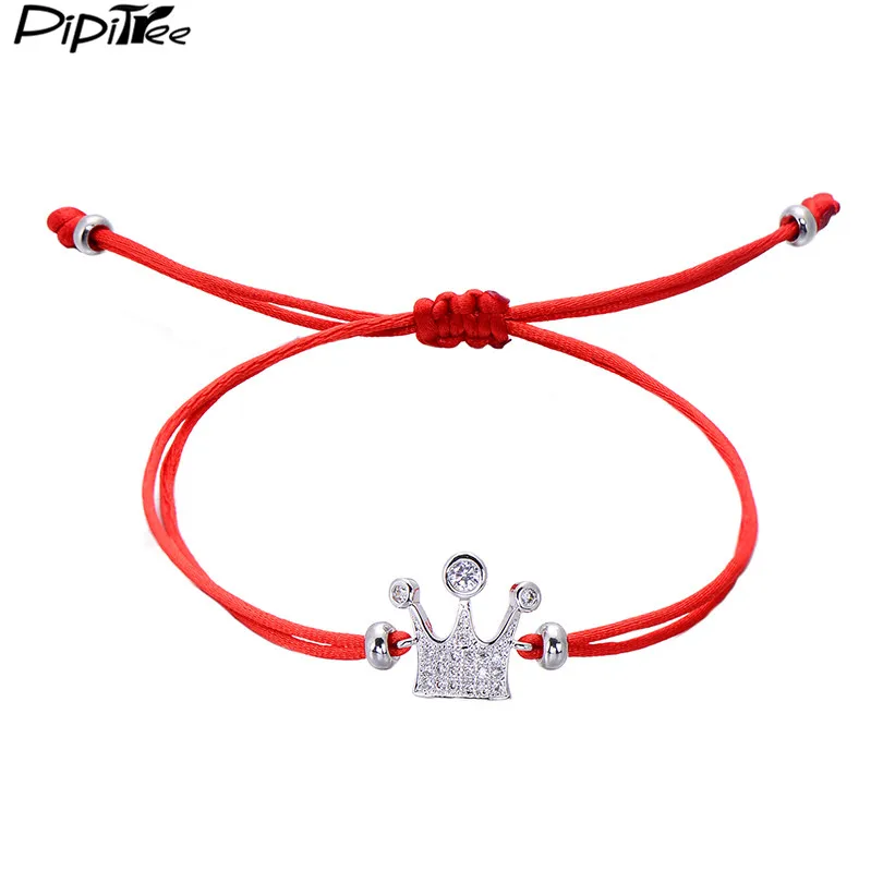Pipitree Lovely CZ Crown Bracelet for Women Girls Children Lucky Red String Bracelets Jewelry Birthday Gift Wholesale Price
Pipitree Lovely CZ Crown Bracelet for Women Girls Children Lucky Red String Bracelets Jewelry Birthday Gift Wholesale Price