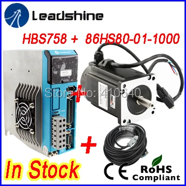 

New !! GENUINE Leadshine Easy Servo Drive HBS758 AC 75V input and Hybrid Servo Motor 86HBM80-01-1000 output 8 NM SOLD TOGETHER