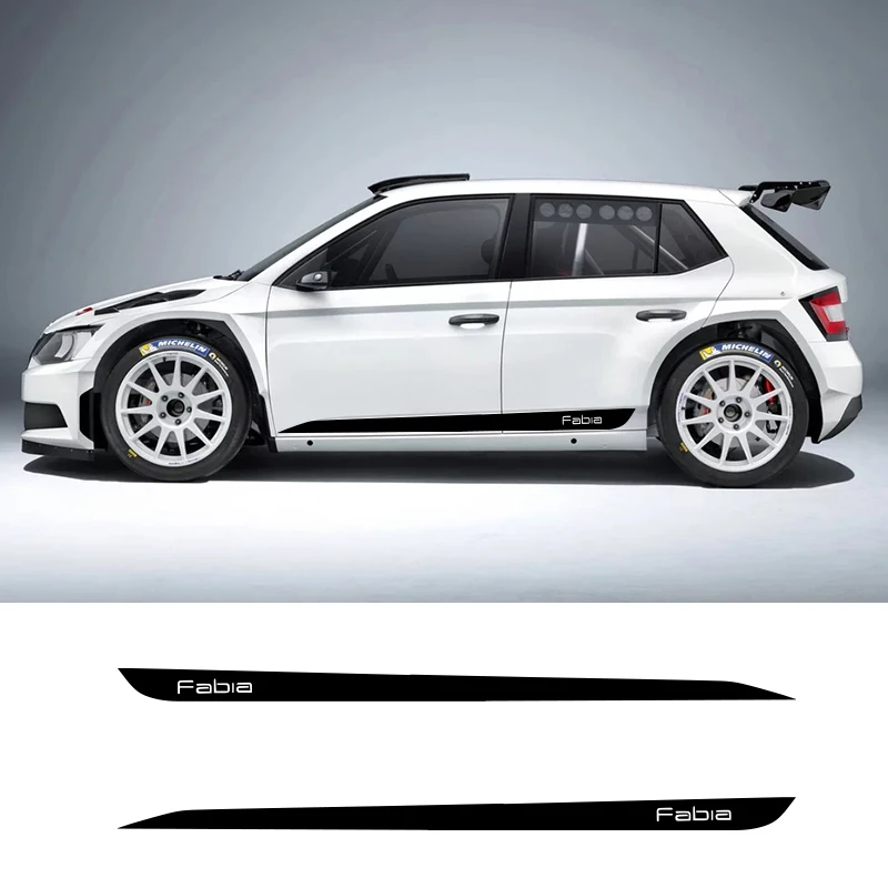 2 PCS Fabia Car Side Stripes Side Skirts Graphics Vinyl Sticker Decals Racing Sport Car Stickers For Skoda Fabia Combi Monte
2 PCS Fabia Car Side Stripes Side Skirts Graphics Vinyl Sticker Decals Racing Sport Car Stickers For Skoda Fabia Combi Monte