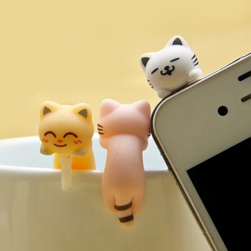 

CatXaa Cellphone 3.5mm Earphone Jack Port Music Audio Dust Plug Cat Kitty Model 3.5 Stopper Decor Protector for OPPO VIVO Huawei