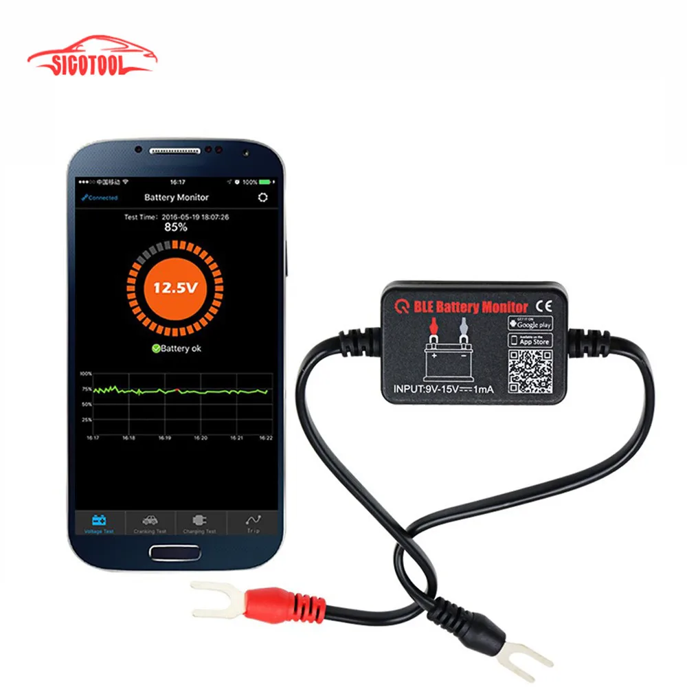 Bluetooth 12V Battery Tester BM2 Battery Monitor Car Battery Analyzer Charging Cranking Test Voltage Test For Android IOS Phone
Bluetooth 12V Battery Tester BM2 Battery Monitor Car Battery Analyzer Charging Cranking Test Voltage Test For Android IOS Phone