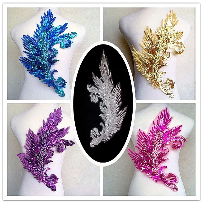 1PCS Embroidered Sequins Peacock Feather Wing Patches Sewing Applique DIY Trim For Lady Garment Dress Cheongsam Craft Decoration
1PCS Embroidered Sequins Peacock Feather Wing Patches Sewing Applique DIY Trim For Lady Garment Dress Cheongsam Craft Decoration