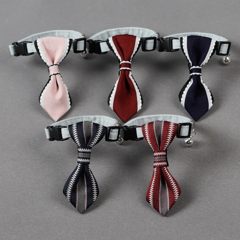 2019 Elegant Striped Tie Adjustable Dog Collar for Cats Oxford Cloth Necklace With Bell For Small Pet Accessories Chihuahua
2019 Elegant Striped Tie Adjustable Dog Collar for Cats Oxford Cloth Necklace With Bell For Small Pet Accessories Chihuahua