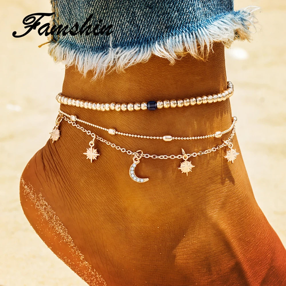FAMSHIN Bohemian Star Moon Beads Anklets Set For Women 2018 Vintage Multi Layer Anklet Bracelet Charm Beach Jewelry Wholesale
FAMSHIN Bohemian Star Moon Beads Anklets Set For Women 2018 Vintage Multi Layer Anklet Bracelet Charm Beach Jewelry Wholesale