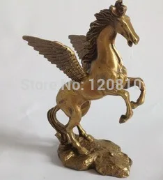 

Old Decorated Wonderful Hand Copper Carve Gallop Pegasus Rare Lucky Big Statue