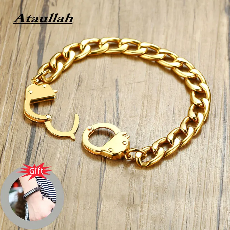 Ataullah Handcuffs Bracelet Curb Cuban Link Chain Bracelet Bangles Stainless Steel Fashion Jewelry Accessory Gift for Men BW033
Ataullah Handcuffs Bracelet Curb Cuban Link Chain Bracelet Bangles Stainless Steel Fashion Jewelry Accessory Gift for Men BW033