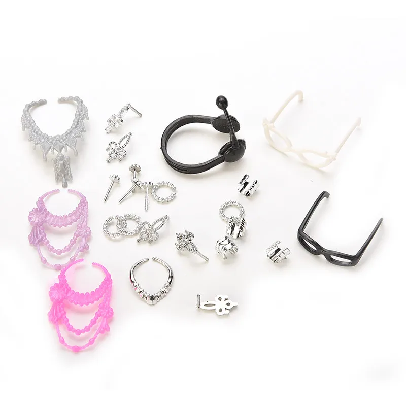 40pcs//lot Jewelry Necklace Earring Comb Shoes Crown Accessory For Dolls T