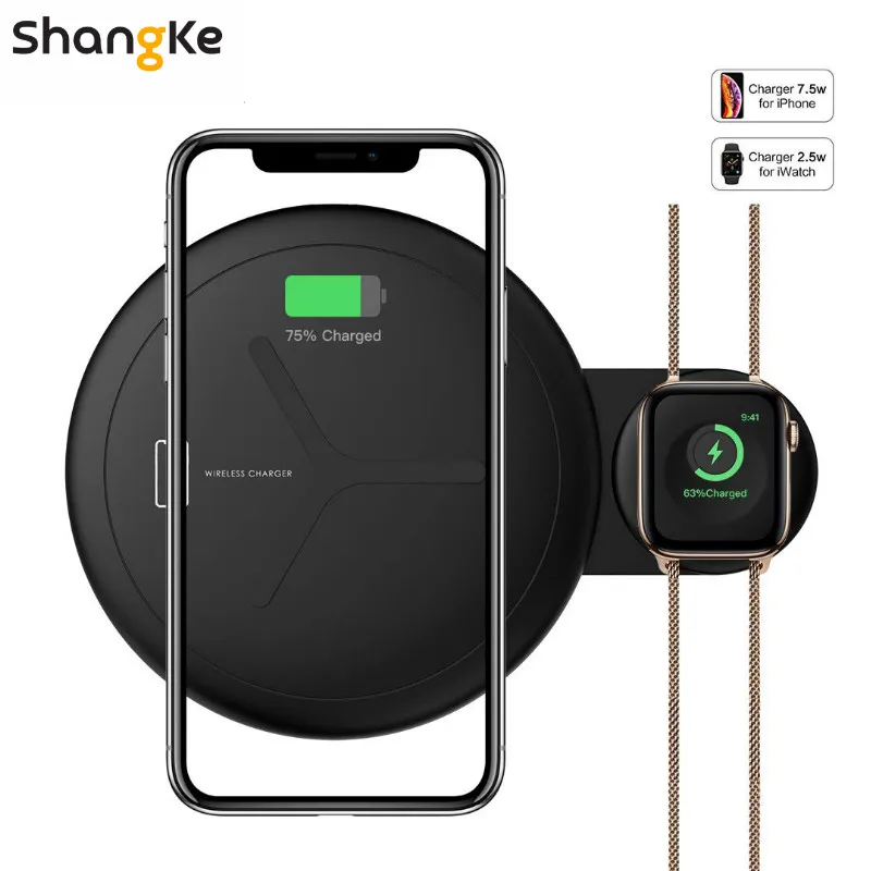 Wireless Charger 2 in 1 Qi Fast Wireless Charging Pad Station Compatible with Apple Watch Series 1/2/3/ For iPhone Xs Max/XR/X/8
Wireless Charger 2 in 1 Qi Fast Wireless Charging Pad Station Compatible with Apple Watch Series 1/2/3/ For iPhone Xs Max/XR/X/8