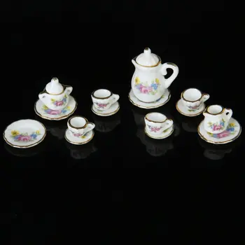 MACH 15 Piece Miniature Dollhouse Dinnerware Porcelain Tea Set Tableware Mug Plate with Floral Pattern
MACH 15 Piece Miniature Dollhouse Dinnerware Porcelain Tea Set Tableware Mug Plate with Floral Pattern