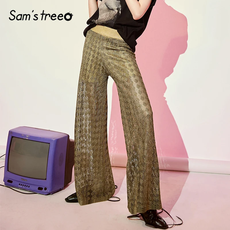 Samstree Plaid Hollow Out Straight Line Urban Gypsy Women Fare Pants 2019 Summer Elastic Waist Office Ladies Wide Leg Pants
Samstree Plaid Hollow Out Straight Line Urban Gypsy Women Fare Pants 2019 Summer Elastic Waist Office Ladies Wide Leg Pants