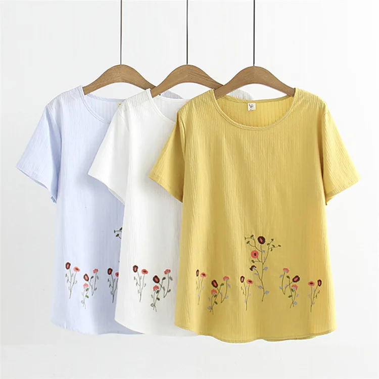 2019 New spring Summer Women oversize big size plus size T shirt Loose Casual T-shirt Girl Casual female embroidery T shirt
2019 New spring Summer Women oversize big size plus size T shirt Loose Casual T-shirt Girl Casual female embroidery T shirt