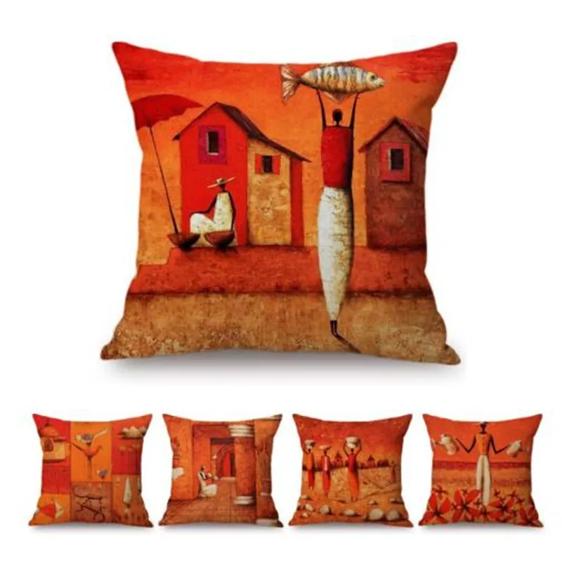 Africa Abstract Oil Painting Decorative Sofa Throw Pillow Orange African Gallery Art Painting Cotton Linen Cushion Cover
Africa Abstract Oil Painting Decorative Sofa Throw Pillow Orange African Gallery Art Painting Cotton Linen Cushion Cover