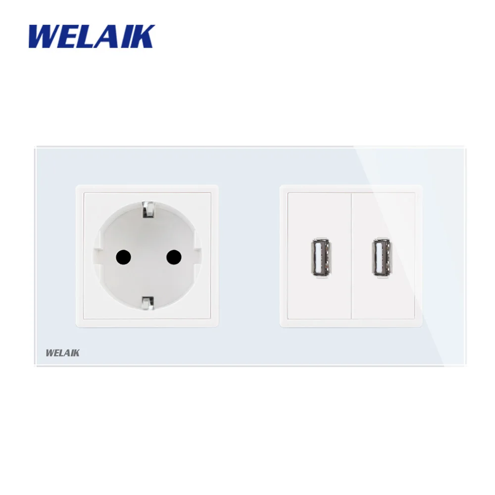WELAIK Glass Panel Wall France USB Socket Wall Outlet White Black France standard power outlet AC110~250V A28F82USW/B
WELAIK Glass Panel Wall France USB Socket Wall Outlet White Black France standard power outlet AC110~250V A28F82USW/B