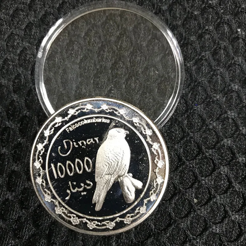 

2 pcs New design The Kurdistan dinars parrot bird animal badge silver plated 40 mm souvenir decoration coin