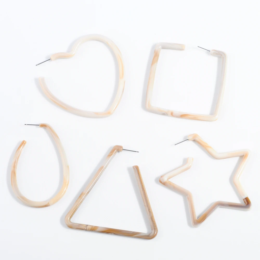 2019 New Minimalist Geometry Big Stud Earrings For Women Vintage Acrylic Love Heart Design Star Shaped Ear Fashion Jewelry
2019 New Minimalist Geometry Big Stud Earrings For Women Vintage Acrylic Love Heart Design Star Shaped Ear Fashion Jewelry